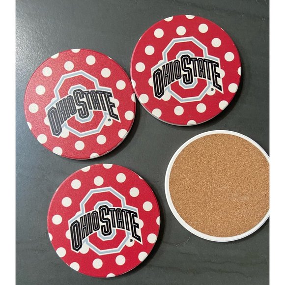 Ohio state buckeyes coasters set of 4 - Picture 2 of 2